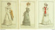 Gravures De Mode Costume Parisien 1821 Lot 03 9 Pièces - Etchings