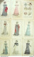 Gravures De Mode Costume Parisien 1822 Lot 06 9 Pièces - Eaux-fortes