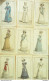 Gravures De Mode Costume Parisien 1822 Lot 09 9 Pièces - Radierungen