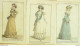 Gravures De Mode Costume Parisien 1822 Lot 09 9 Pièces - Eaux-fortes