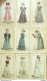 Gravures De Mode Costume Parisien 1824 Lot 13 9 Pièces - Etchings