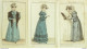 Gravures De Mode Costume Parisien 1824 Lot 13 9 Pièces - Radierungen