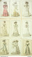 Gravures De Mode Costume Parisien 1825 Lot 16 9 Pièces - Radierungen