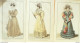 Gravures De Mode Costume Parisien 1825 Lot 15 9 Pièces - Aguafuertes