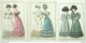 Gravures De Mode Costume Parisien 1825 Lot 18 9 Pièces - Radierungen