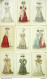 Gravures De Mode Costume Parisien 1825 Lot 17 9 Pièces - Eaux-fortes