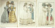 Gravures De Mode Costume Parisien 1826 Lot 21 9 Pièces - Radierungen