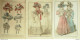 Gravures De Mode Costume Parisien 1826 Lot 22 9 Pièces - Acqueforti