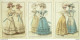 Gravures De Mode Costume Parisien 1826 Lot 24 9 Pièces - Aguafuertes