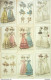 Gravures De Mode Costume Parisien 1826 Lot 23 9 Pièces - Aguafuertes