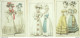 Gravures De Mode Costume Parisien 1826 Lot 34 9 Pièces - Aguafuertes