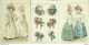 Gravures De Mode Costume Parisien 1829 Lot 29 9 Pièces - Radierungen
