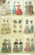 Gravures De Mode Costume Parisien 1829 Lot 31 9 Pièces - Radierungen