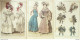 Gravures De Mode Costume Parisien 1829 Lot 30 9 Pièces - Eaux-fortes