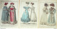 Gravures De Mode Costume Parisien 1825 à 1826 Lot 19 9 Pièces - Eaux-fortes