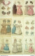 Gravures De Mode Costume Parisien 1830 Lot 33 9 Pièces - Eaux-fortes