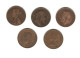 612/ Grande-Bretagne :  5 X 1/2 Penny : 1873 - 1907 - 1917 - 1943 - 1959 - Autres & Non Classés