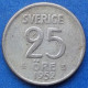 SWEDEN - Silver 25 öre 1952 TS KM# 824 Gustav VI Adolf (1950-1973) - Edelweiss Coins - Suède