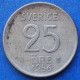 SWEDEN - Silver 25 öre 1956 TS KM# 824 Gustav VI Adolf (1950-1973) - Edelweiss Coins - Suède