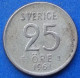 SWEDEN - Silver 25 öre 1961 TS KM# 824 Gustav VI Adolf (1950-1973) - Edelweiss Coins - Suède