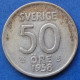 SWEDEN - Silver 50 öre 1958 TS KM# 825 Gustav VI Adolf (1950-1973) - Edelweiss Coins - Suède