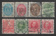 1875-1907 DENMARK Set Of 8 USED STAMPS (Michel # 23IYAb,25IYAa,27IYAb,34ZB,48,53,54) CV €8.30 - Oblitérés