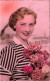 FANTAISIE - Femme - Femme Avec Des Fleurs - Blonde - Roses - Carte Postale Ancienne - Women