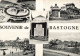 BELGIQUE - Souvenir De Bastogne - Multivues - Quai - Char De Guerre - Carte Postale - Bastenaken