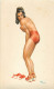 Illustration Signé André Bermond - Pin-up - Belle Femme En Maillot De Bain - Bermond