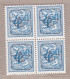 1967 Nr PRE797-P2** Zonder Scharnier,blokje Van 4 :wit Papier.Heraldieke Leeuw:4,5fr.Opdruk Type G.OBP 4 Euro. - Typos 1967-85 (Lion Et Banderole)