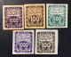 1919 Czechoslovakia -  Postage Due - 5 Stamps - Unused ( Mint Hinged ) - Unused Stamps