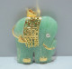 Delcampe - -BIJOU PENDENTIF ELEPHANT PIERRE VERTE MONTURE Plaqué OR Collection BIJOUX  E - Pendants