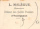 24-3644 : YSSINGEAUX. PUBLICITE POUR L. MALEGUE EDITEUR DE CARTES POSTALES. PHARMACIEN - Yssingeaux