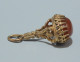 -ANCIEN PENDENTIF BRELOQUE De CHATELAINE Plaqué Or PIERRE COULEUR AGATE BIJOU  E - Pendants