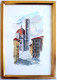 Acuarela Original De Ciudad Europea. Firmada. Enmarcada - Arte Contemporáneo
