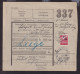 DDFF 764 -- Formule De Colis Militaire - TP Chemin De Fer Coupé En Deux Cachet Postal BURCHT 1939 - Documents & Fragments