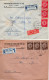 Israel 1952, 1954 Rishon Lezion Interesting Post Marks Lot Of 1 Express Registered & 1 Registered Covers IV - Storia Postale