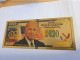 BANKNOTE / GOLDFOIL BILJET /BIDEN PRESIDENT 2020,-/ SOUVENIR BILJET / UNC ** Goldfoil 005 ** - Other & Unclassified