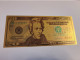 BANKNOTE / GOLDFOIL BILJET/ AMERICA  TWENTY   DOLLAR / SOUVENIR BILJET / UNC ** Goldfoil 015 ** - Andere & Zonder Classificatie