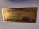 BANKNOTE / GOLDFOIL BILJET/ AMERICA  FIFTY   DOLLAR / SOUVENIR BILJET / UNC ** Goldfoil 016 ** - Sonstige & Ohne Zuordnung