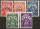 TZBS1-5L - 1949 Trieste Zona B, Sass. Nr. 1/5, Serie Cpl. Di 5 Francobolli Nuoci Con Traccia Di Linguella */ - Postage Due