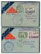 2 LETTRES VOL INAUGURAL LIGNE AIR BLEU NANTES - NANCY ALLER-RETOUR 01.04.1936 TB Avec Correspondance METZ - First Flight Covers