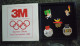 3 M Série 5 Pin's Dans Coffret J.O. Barcelonne 1992 - Jeux Olympiques