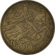 Monnaie, Monaco, Rainier III, 50 Francs, Cinquante, 1950, TTB, Bronze-Aluminium - 1949-1956 Old Francs