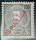 1917 - D.CARLOS I, COM SOBRECARGA  "REPUBLICA" LOCAL - CE101(30) - Inhambane