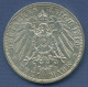 Preußen 3 Mark 1910 A, Kaiser Wilhelm II., J 103 Vz/st (m6107) - 2, 3 & 5 Mark Zilver