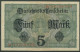 Dt. Reich 5 Mark 1917, DEU-61b Serie W, Leicht Gebraucht (K1471) - 5 Mark