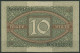 Dt. Reich 10 Mark 1920, DEU-73a Serie K/W, Fast Kassenfrisch (K1466) - 10 Mark