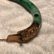 Delcampe - Women’s 8mm Chinese Jadeite And 18 Karat Gold Hinged Bangle Bracelet - Bracciali