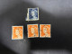 17-3-2024 (stamp) 4 Australian Perforated Stamps  / Perfins Stamps / Timbres Perfinés (as Seen On Scan) - Perforés